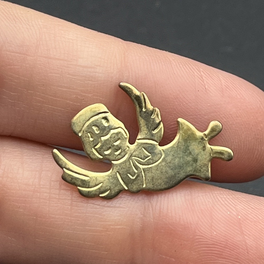 Gold Tone Angel Religious Christianity Lapel Hat Pin